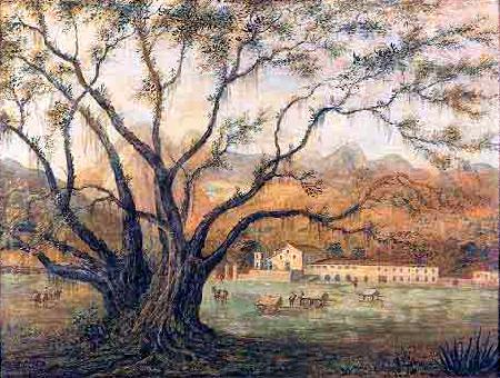 Friedrich Hagedorn Vista da fazenda de Correias china oil painting image